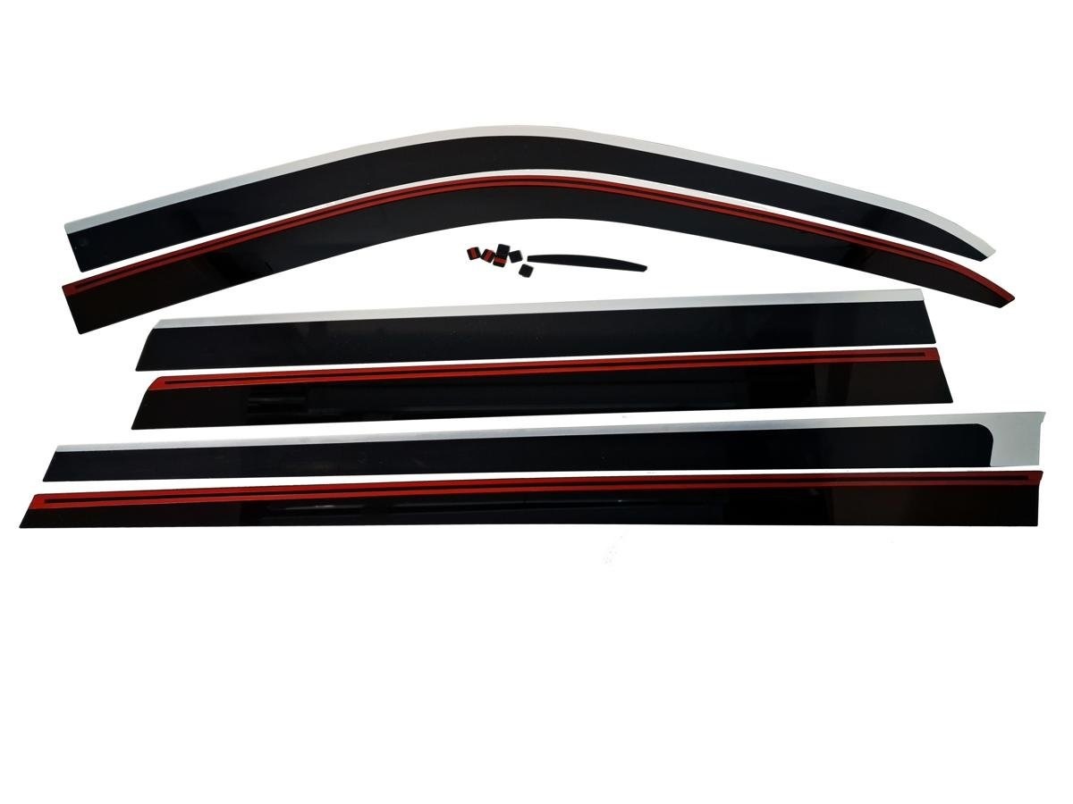 Дефлекторы окон 2D с хром накладками 6 шт. для Haval H5 II