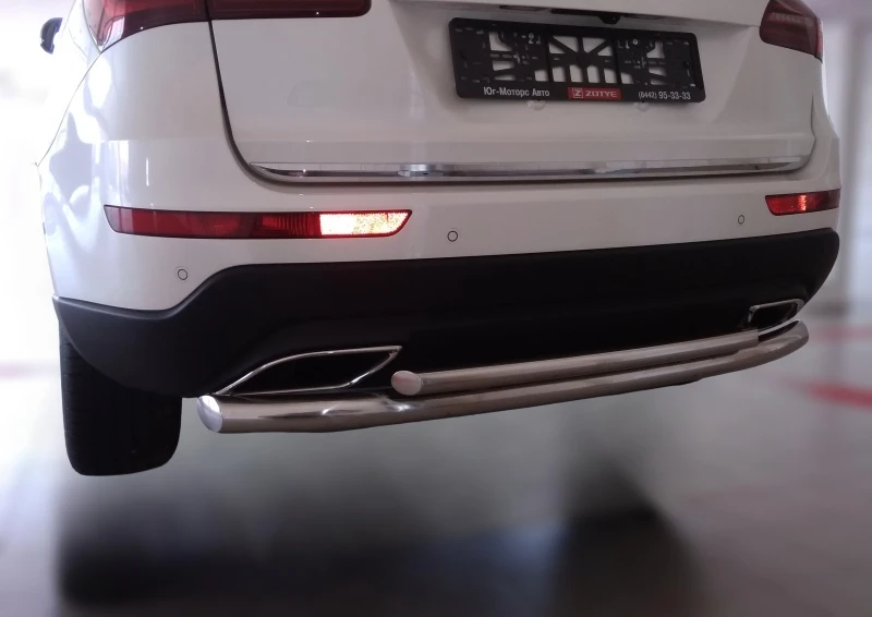 Защита заднего бампера двойная d60/42 мм для Zotye Coupa I  Юко ZTC.18.16