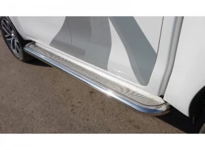 Пороги с площадкой (нерж. лист) 60,3 мм для JAC T9 I