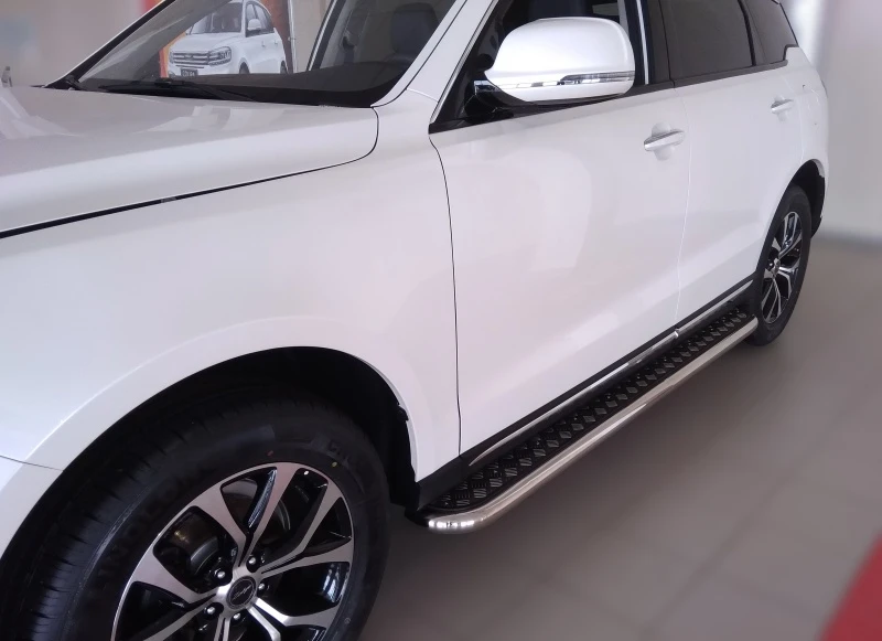 Пороги с накладным листом d53 мм для Zotye Coupa I  Юко ZTC.18.41