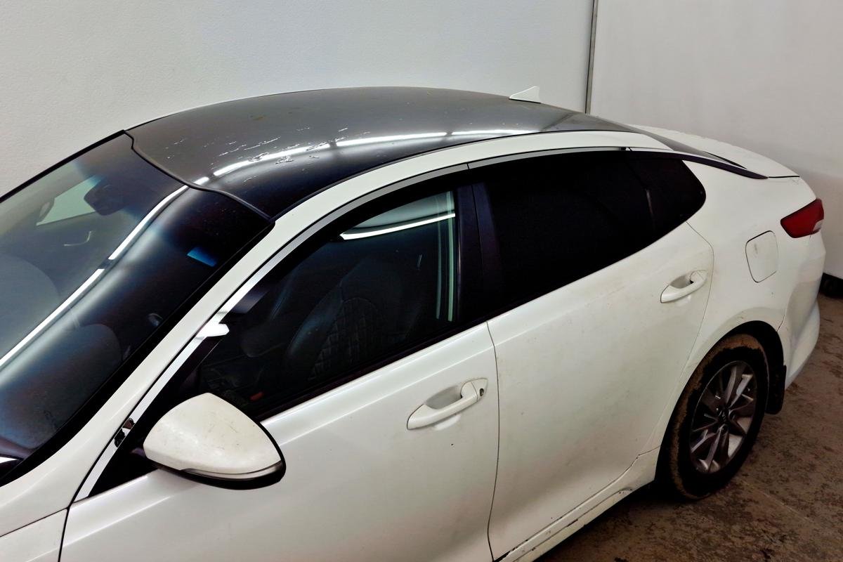 Дефлекторы окон 2D с хром накладками 6 шт. для Kia Optima IV Рестайлинг