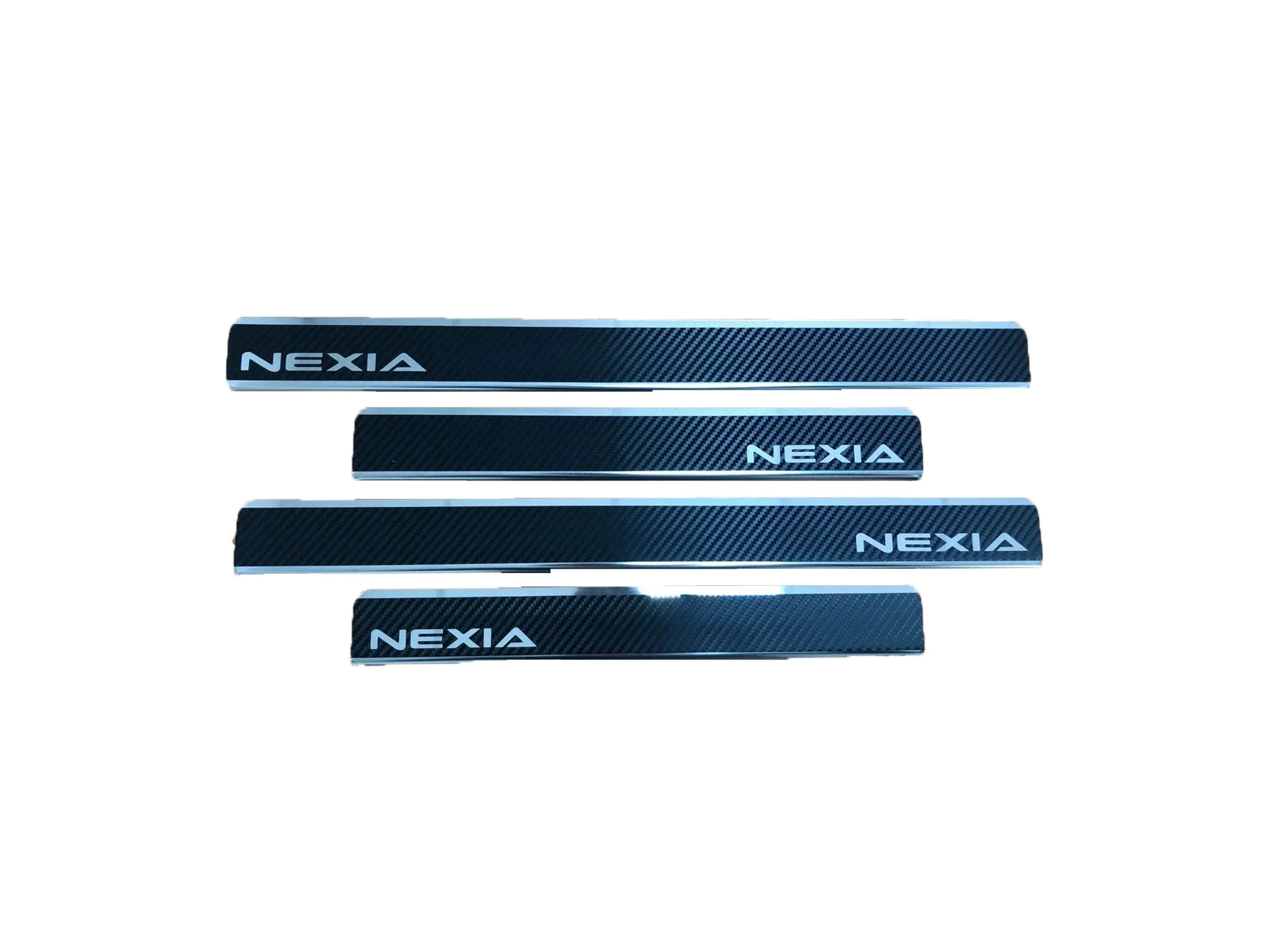 Накладки на пороги нержавеющая сталь под карбон 4шт. для Daewoo Nexia I Рестайлинг