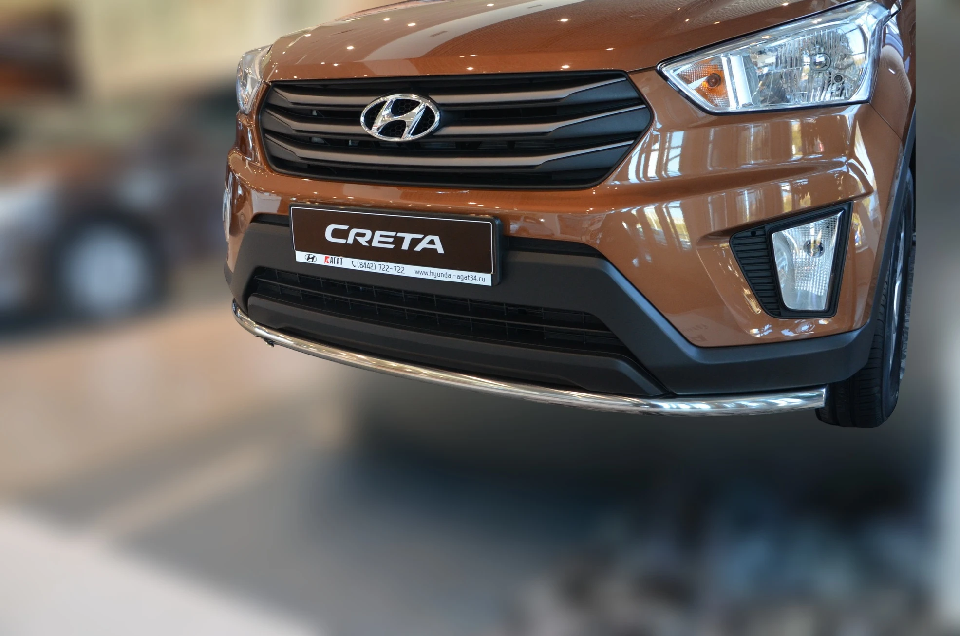 Защита переднего бампера d42 мм для Hyundai Creta I  Юко HYC.16.02