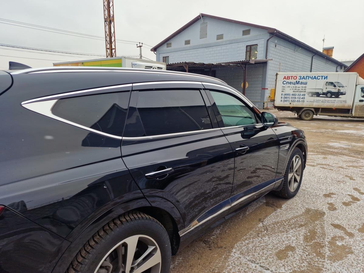 Дефлекторы окон 2D с хром накладками 6 шт. для Genesis GV80 I