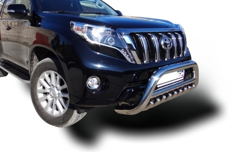 Защита переднего бампера скоба низкая+зубья d76/60/42 мм для Toyota Land Cruiser Prado 150 Series Рестайлинг 1  Юко TLCP150.14.76