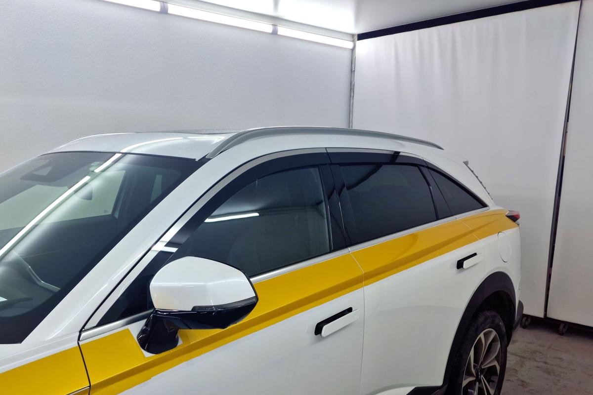 Дефлекторы окон 2D с хром накладками 6 шт. для Haval F7 II