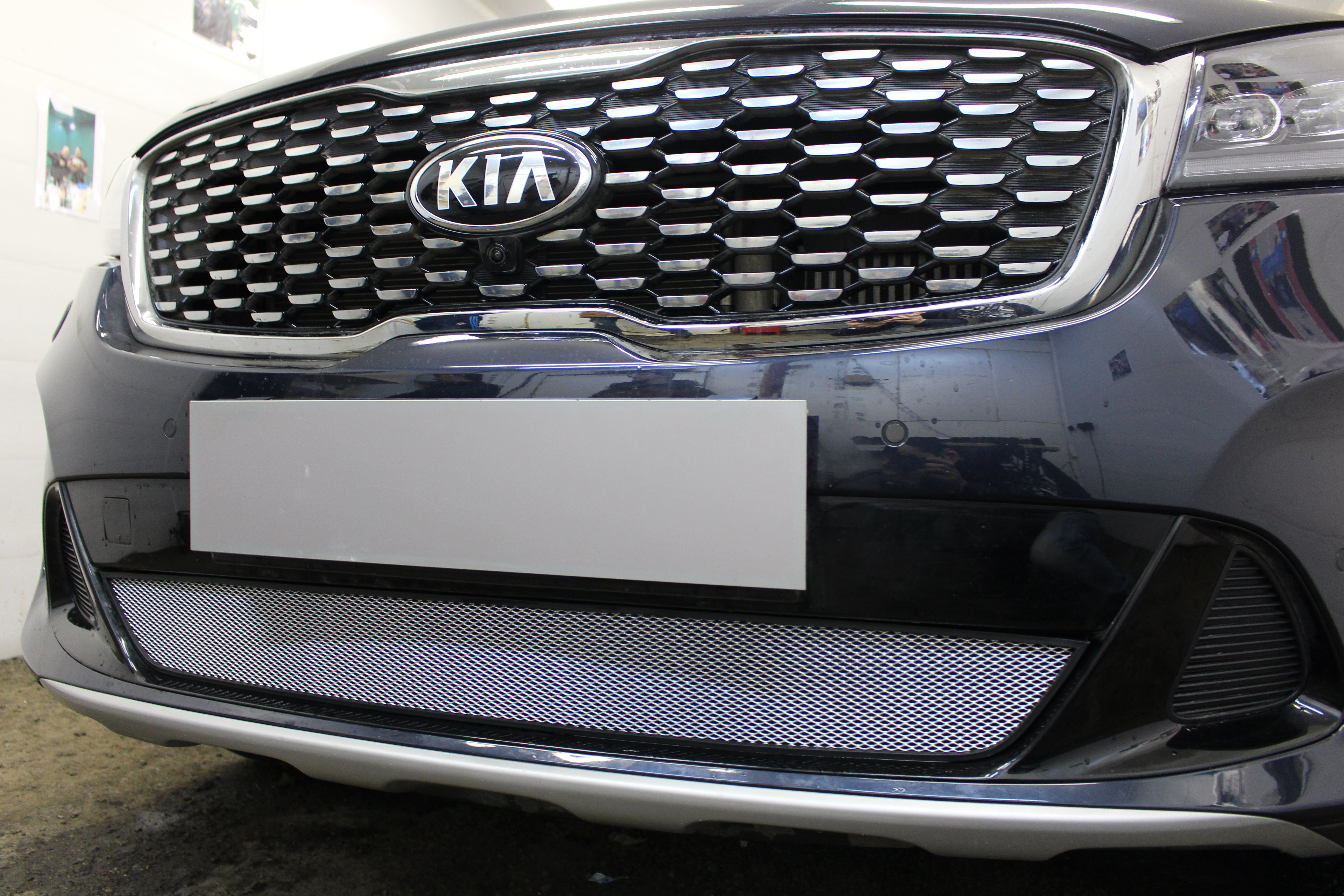 Защитная сетка радиатора, с датчиком АСС для Kia Sorento III Prime Рестайлинг