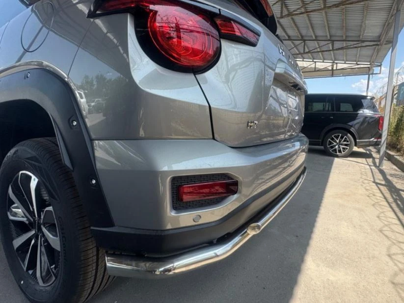 Защита заднего бампера угловая большая двойная d60/42 мм для Haval H7 I  Юко HVH7.25.22