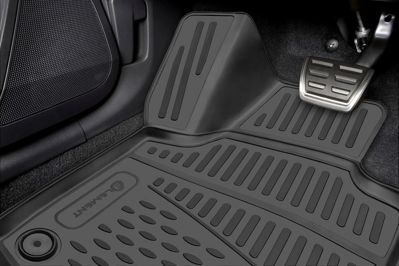 Коврики 3D в салон полиуретан 4шт для Kia Sorento II Рестайлинг Черный Element NLC.3D.25.46.210h
