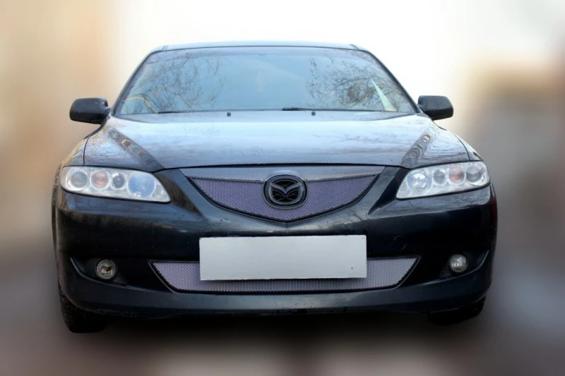 Комплект сеток chrome верх и низ для Mazda 6 I (GG) Хром Стрелка 11 MAZ6-02.top.chrome-MAZ6-02.bot.chrome