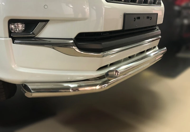 Защита переднего бампера двойная d76/60 мм для Toyota Land Cruiser Prado 150 Series Рестайлинг 2  Юко TLCPS150.19.03