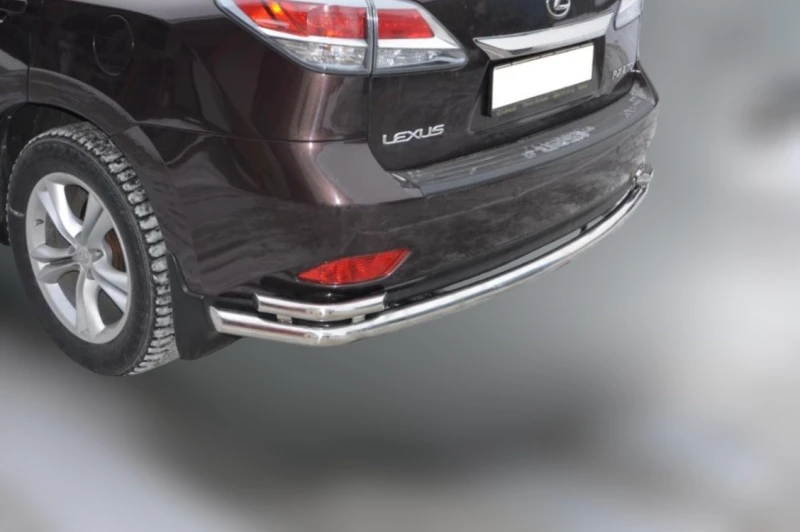 Защита заднего бампера двойная угловая большая d60/42 мм для Lexus RX III Рестайлинг  Юко LRX.270.09.21