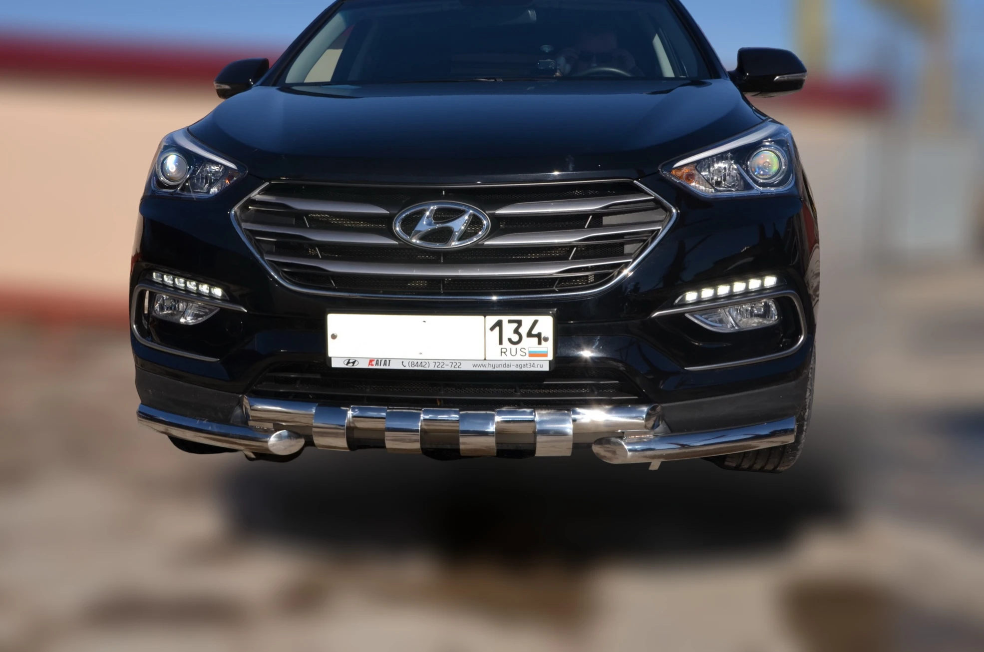 Защита переднего бампера G d60/60 мм для Hyundai Santa Fe III Рестайлинг  Юко HYSF.16.05