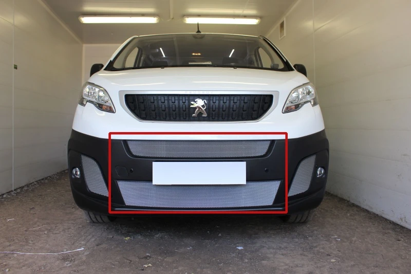 Защитная сетка радиатора центр 2 части для Peugeot Expert III Хром Стрелка 11 PEUEX18.chrome