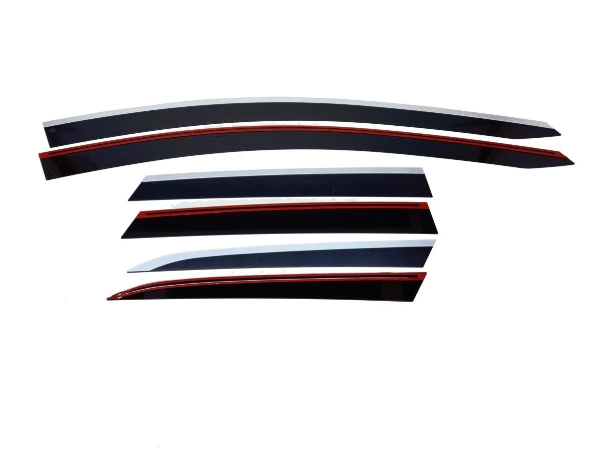 Дефлекторы окон 2D с хром накладками 6 шт. для Mazda CX-7 I Рестайлинг