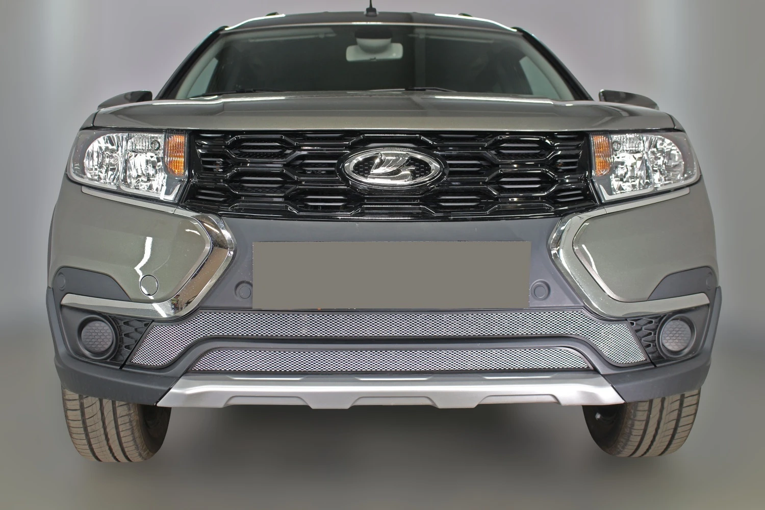 Комплект сеток chrome верх 3 части и низ 2 части для LADA (ВАЗ) Largus I Рестайлинг