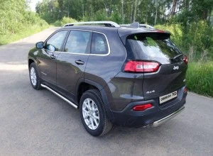 Пороги труба 60,3 мм для Jeep Cherokee V (KL) Рестайлинг  ТСС JEEPCHER14-10