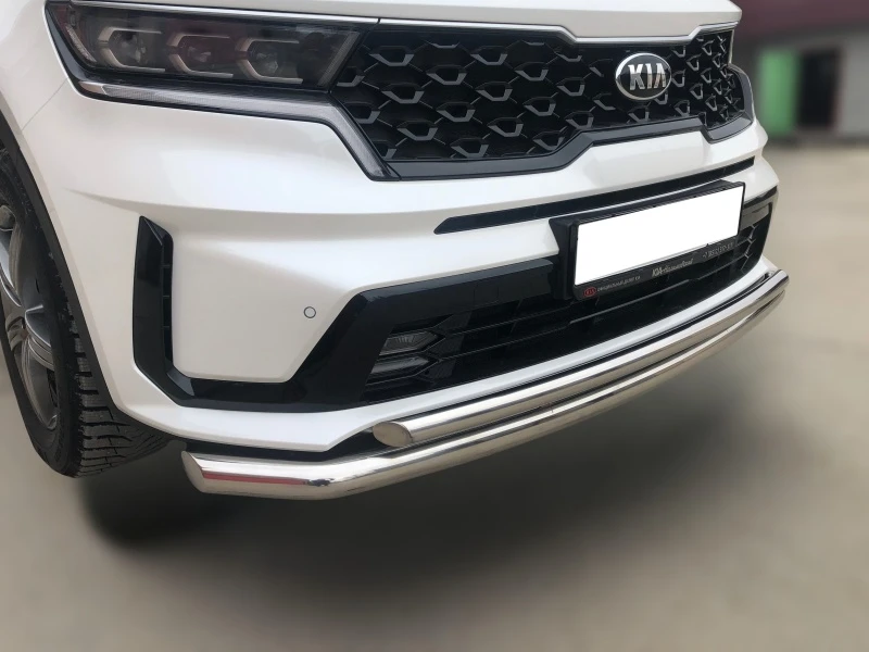 Защита переднего бампера двойная d60/42 мм для Kia Sorento IV  Юко KSRMQ4.20.03