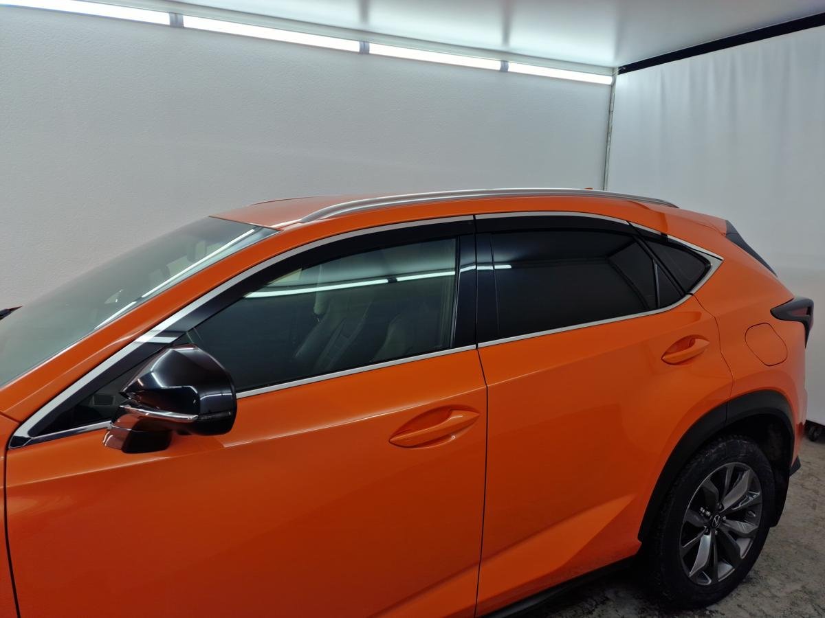 Дефлекторы окон с хром накладками 2D 6 шт для Lexus NX I Рестайлинг