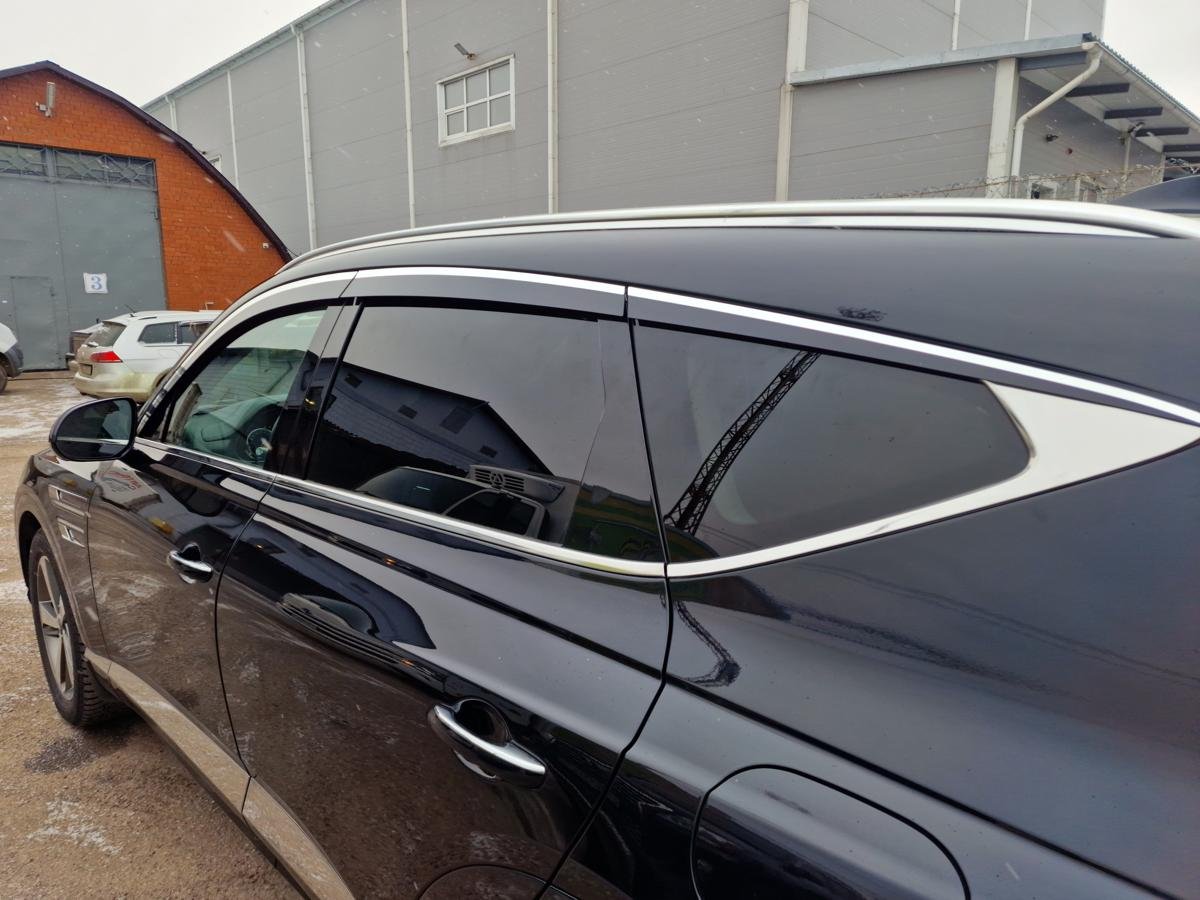 Дефлекторы окон 2D с хром накладками 6 шт. для Genesis GV80 I