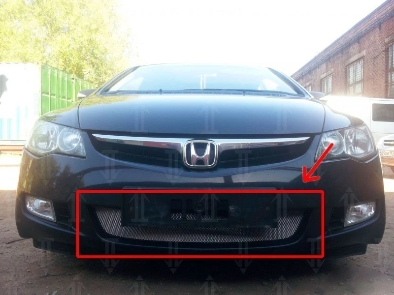 Защитная сетка радиатора для Honda Civic VIII Хром Стрелка 11 HONC4D.chrome