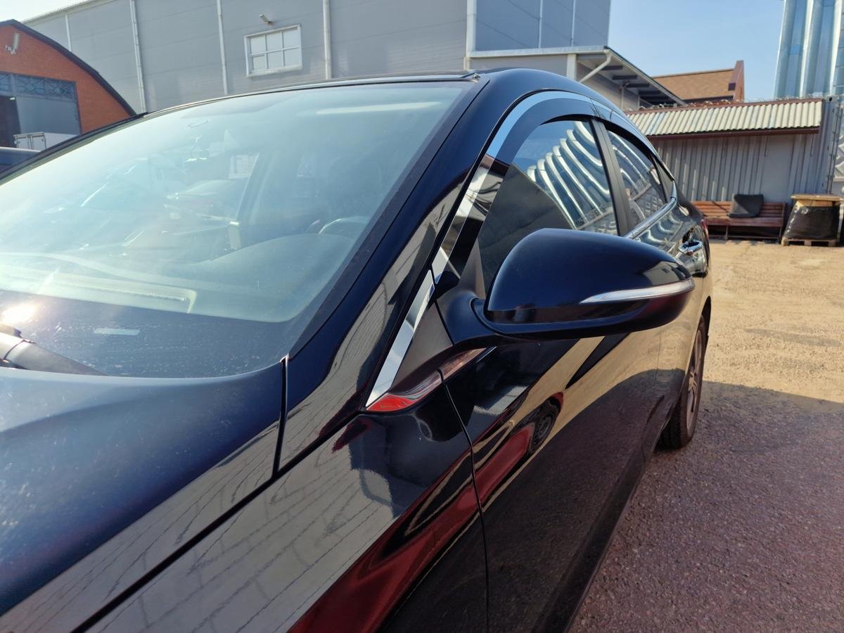 Дефлекторы окон 2D с хром накладками 8 шт. для Hyundai Solaris II Рестайлинг