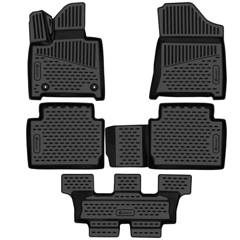 Коврики 3D в салон полиуретан 5 шт. для Hyundai Santa Fe V (MX5) Черный Element ELEMENT3DAN0687210k