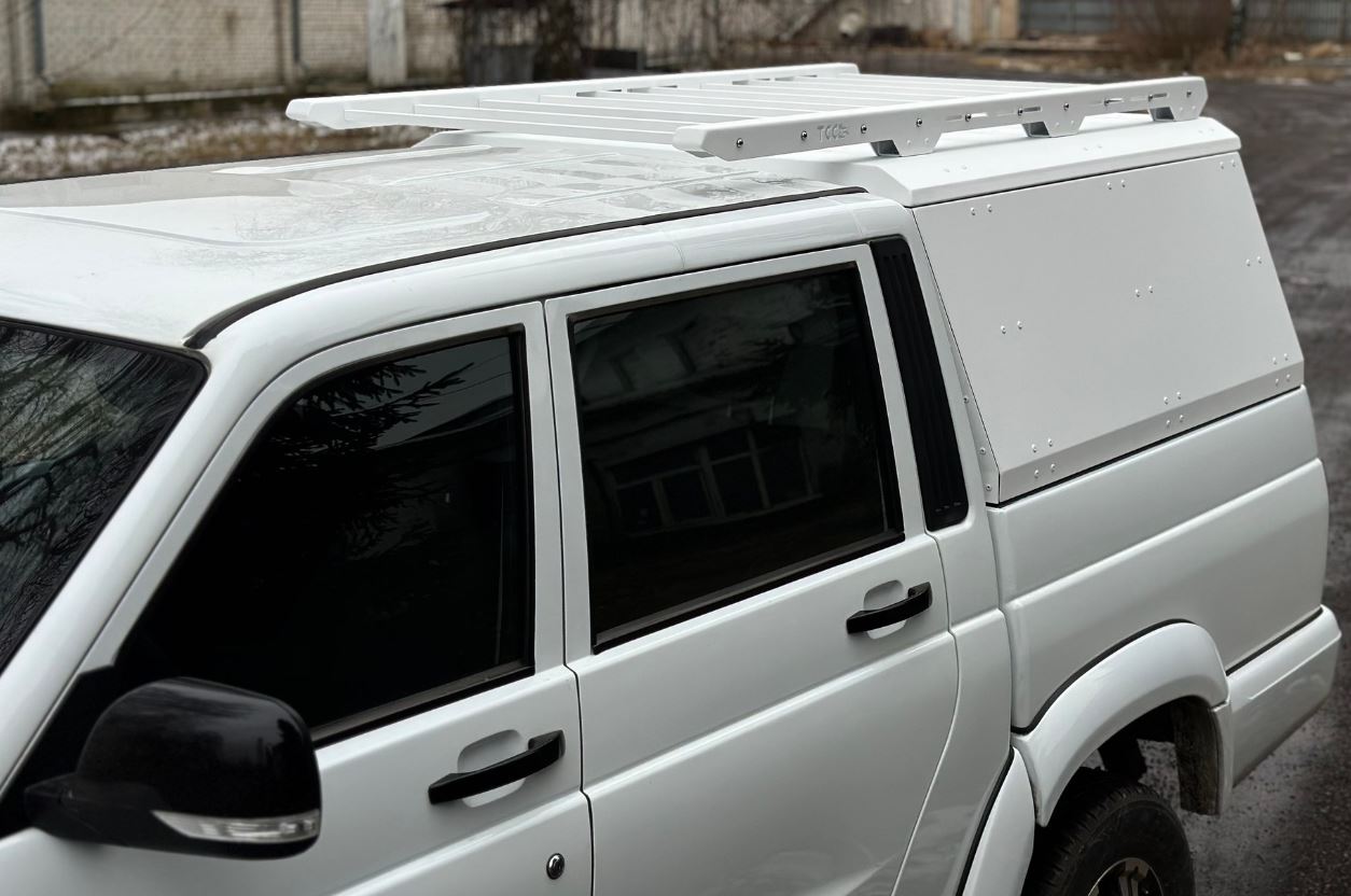 Экспедиционный багажник на крышу кунга белый для УАЗ Patriot I Рестайлинг 3