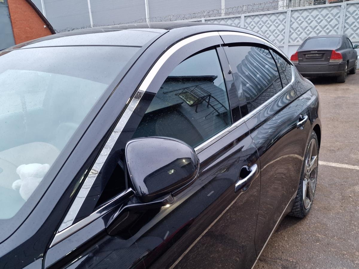 Дефлекторы окон 2D с хром накладками 6 шт. для Genesis G80 II