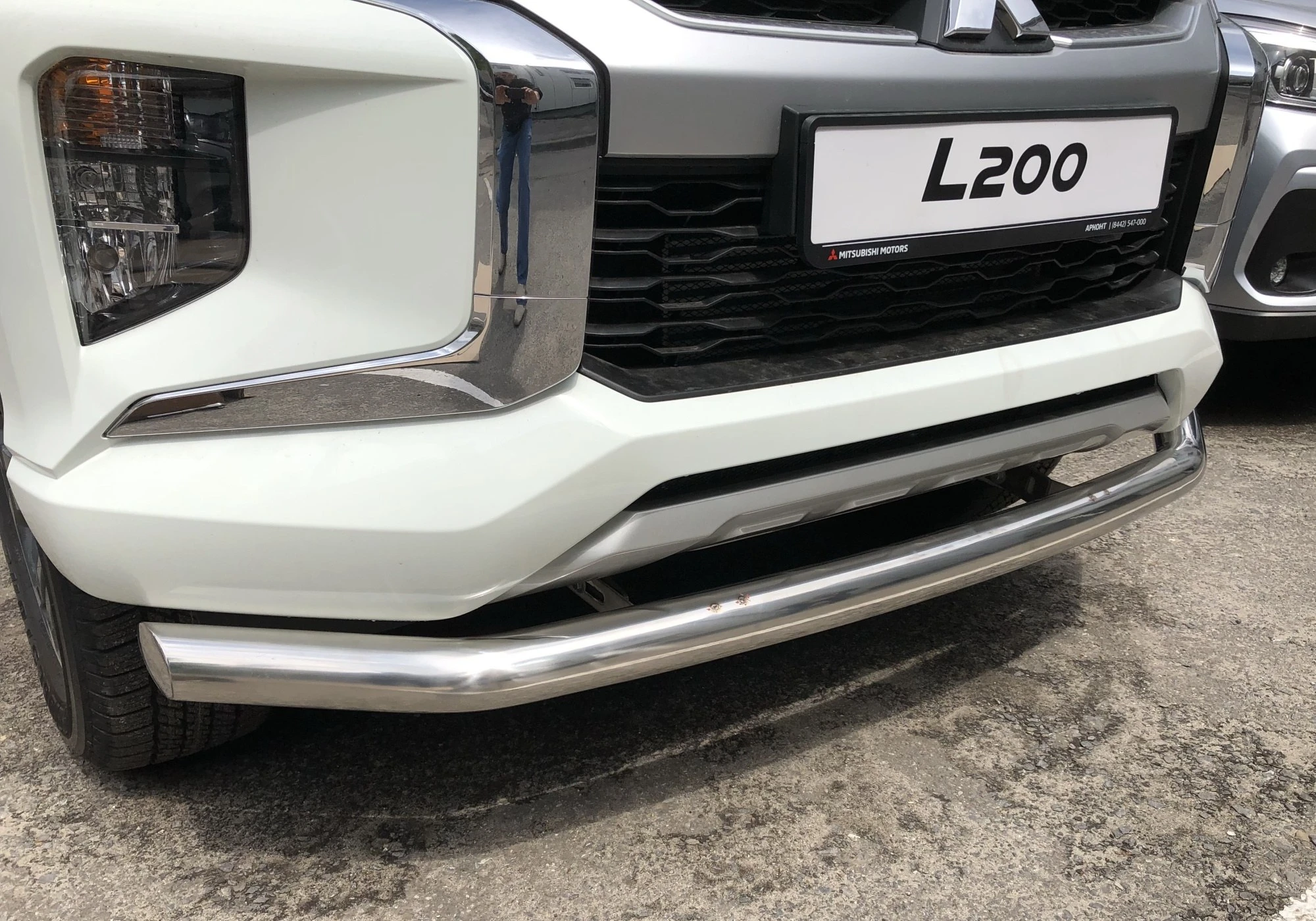 Защита переднего бампера d76 мм для Mitsubishi L200 V Рестайлинг  Юко MSL200.19.02