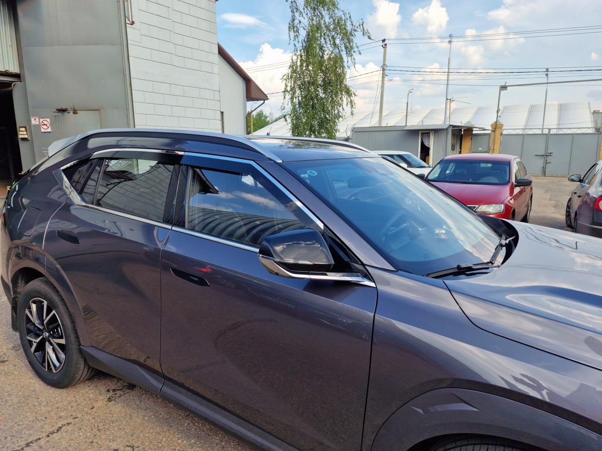 Дефлекторы окон 2D с хром накладками 6 шт. для GAC GS4 I