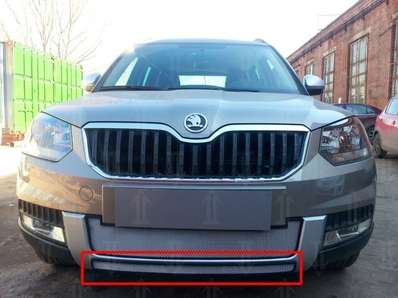 Защитная сетка радиатора низ для Skoda Yeti I Рестайлинг Хром Стрелка 11 SKYTOUT14.bot.chrome