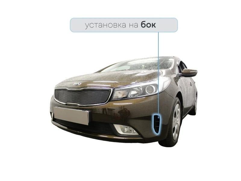 Защитная сетка радиатора боковые для Kia Cerato III Рестайлинг (Classic) Черный Стрелка 11 KCER16.cor.black