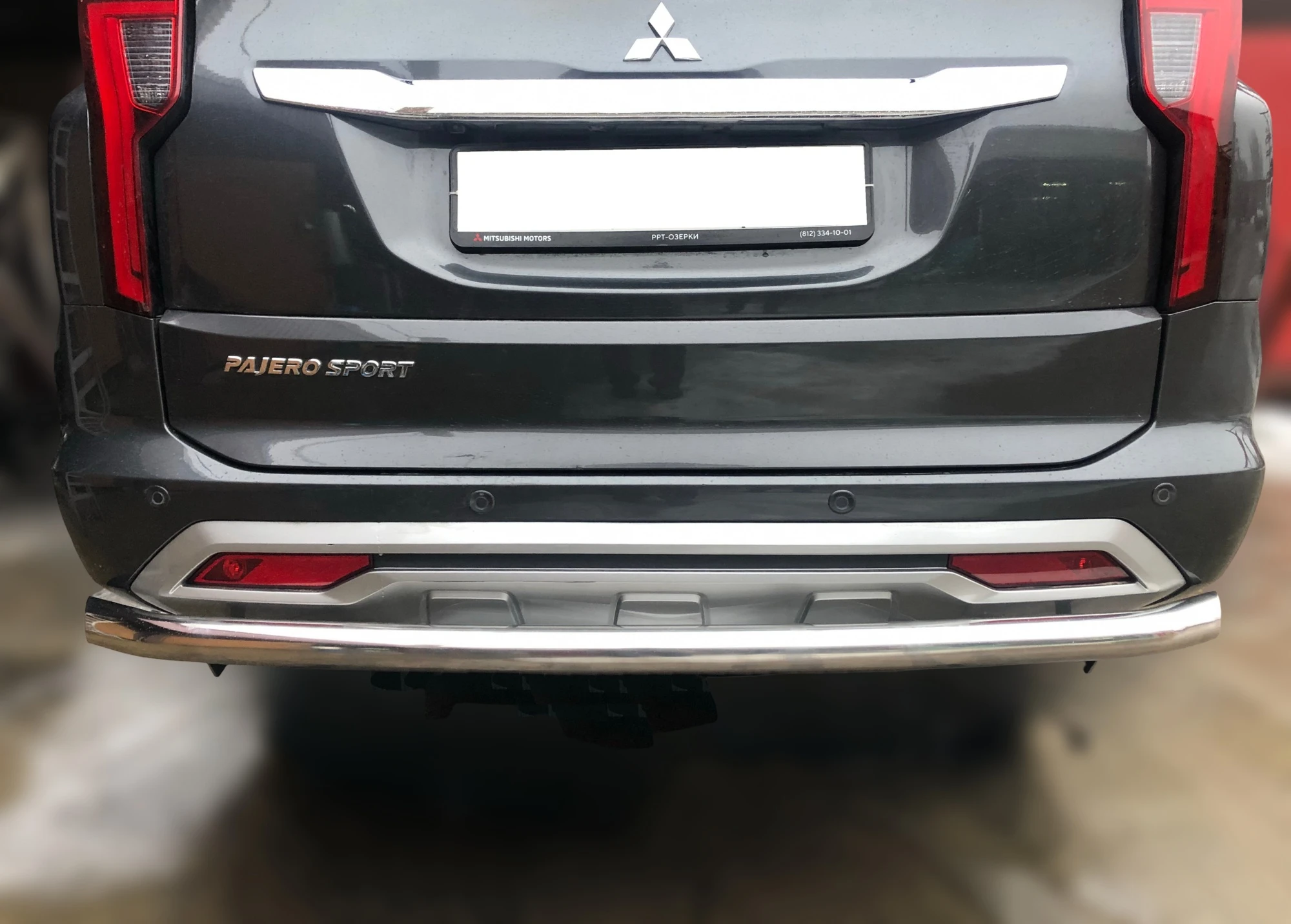 Защита заднего бампера d60 мм для Mitsubishi Pajero Sport III Рестайлинг  Юко MSPS.21.11