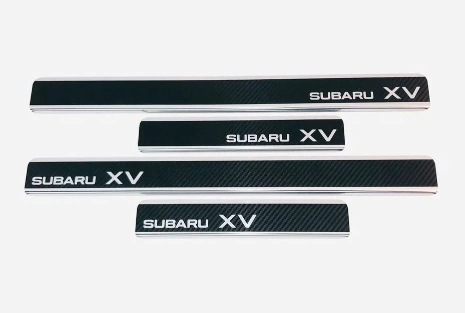 Накладки на пороги нержавеющая сталь под карбон 4шт. для Subaru XV II