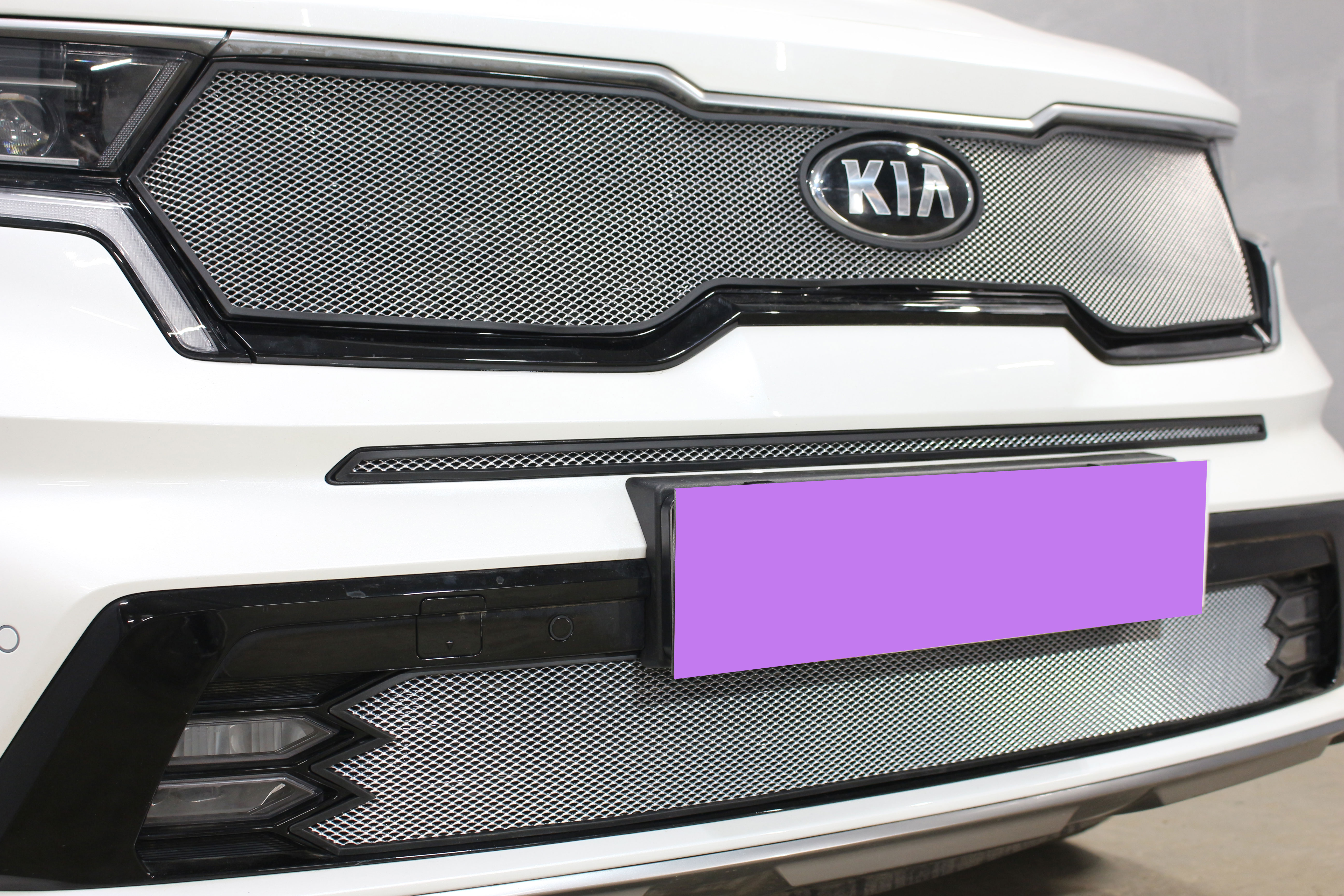 Защитная сетка радиатора низ, с ПТФ для Kia Sorento IV