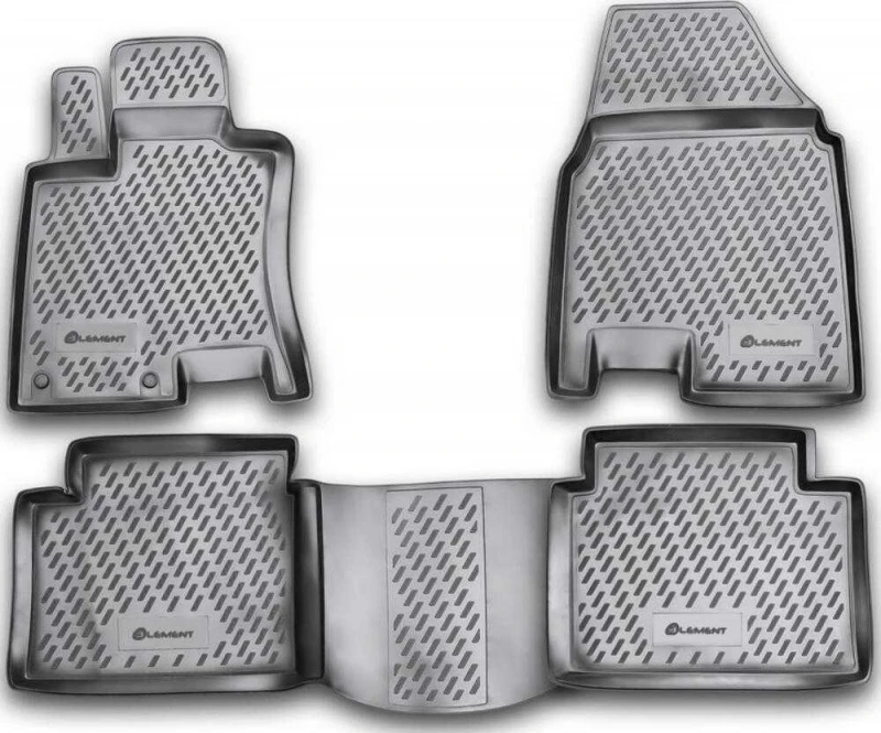 Коврики в салон полиуретан 4шт для Mitsubishi Pajero IV Рестайлинг 1 Серый Element NLC.35.16.211