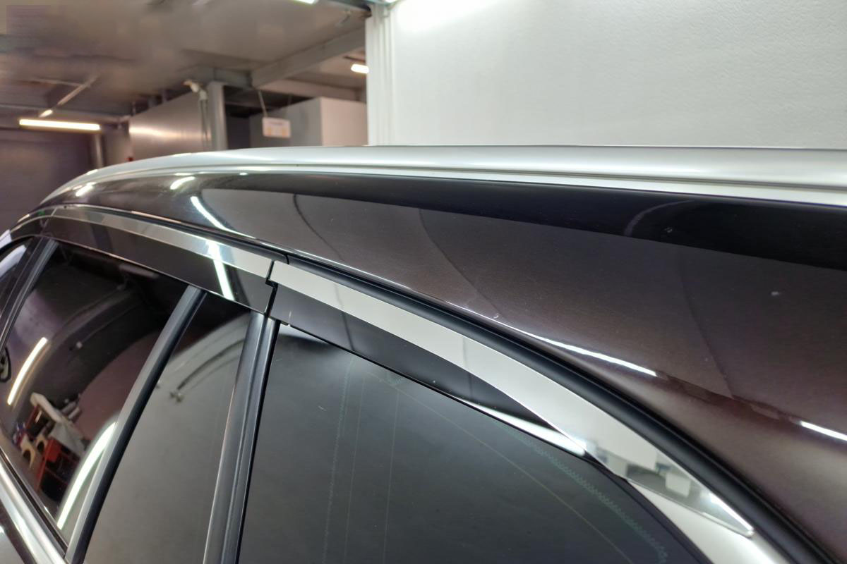 Дефлекторы окон с хром накладками 2D 6 шт (для кузова универсал) для Opel Insignia I Рестайлинг