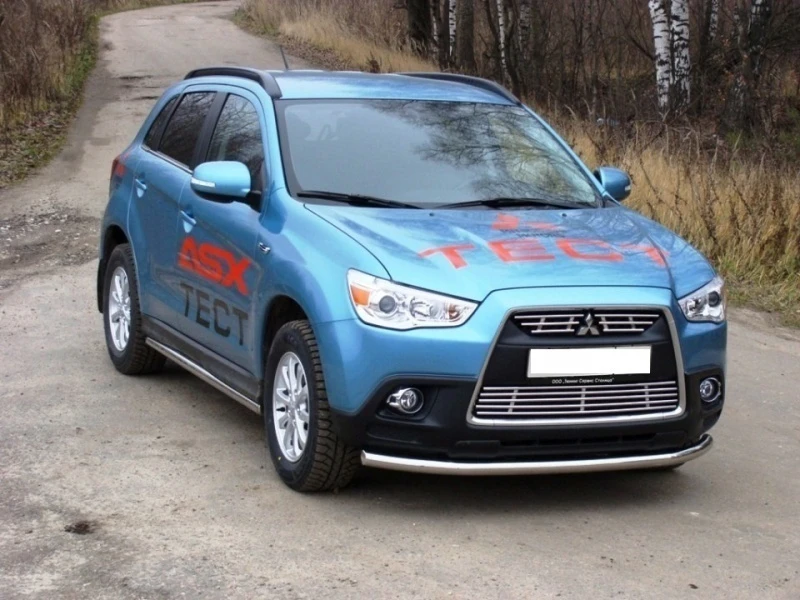 Защита передняя нижняя 60,3 мм для Mitsubishi ASX I Серебряный ТСС MITSASX10-01