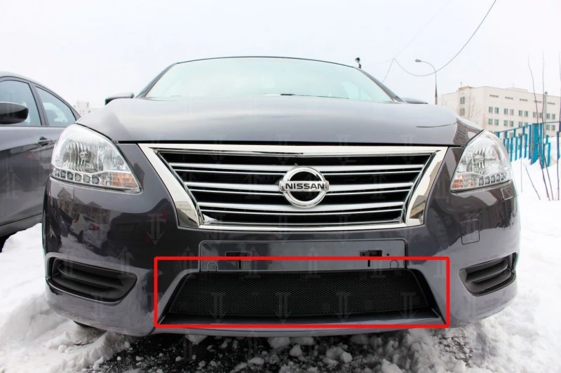 Защитная сетка радиатора для Nissan Sentra VII (B17) Черный Стрелка 11 NISSENT.black