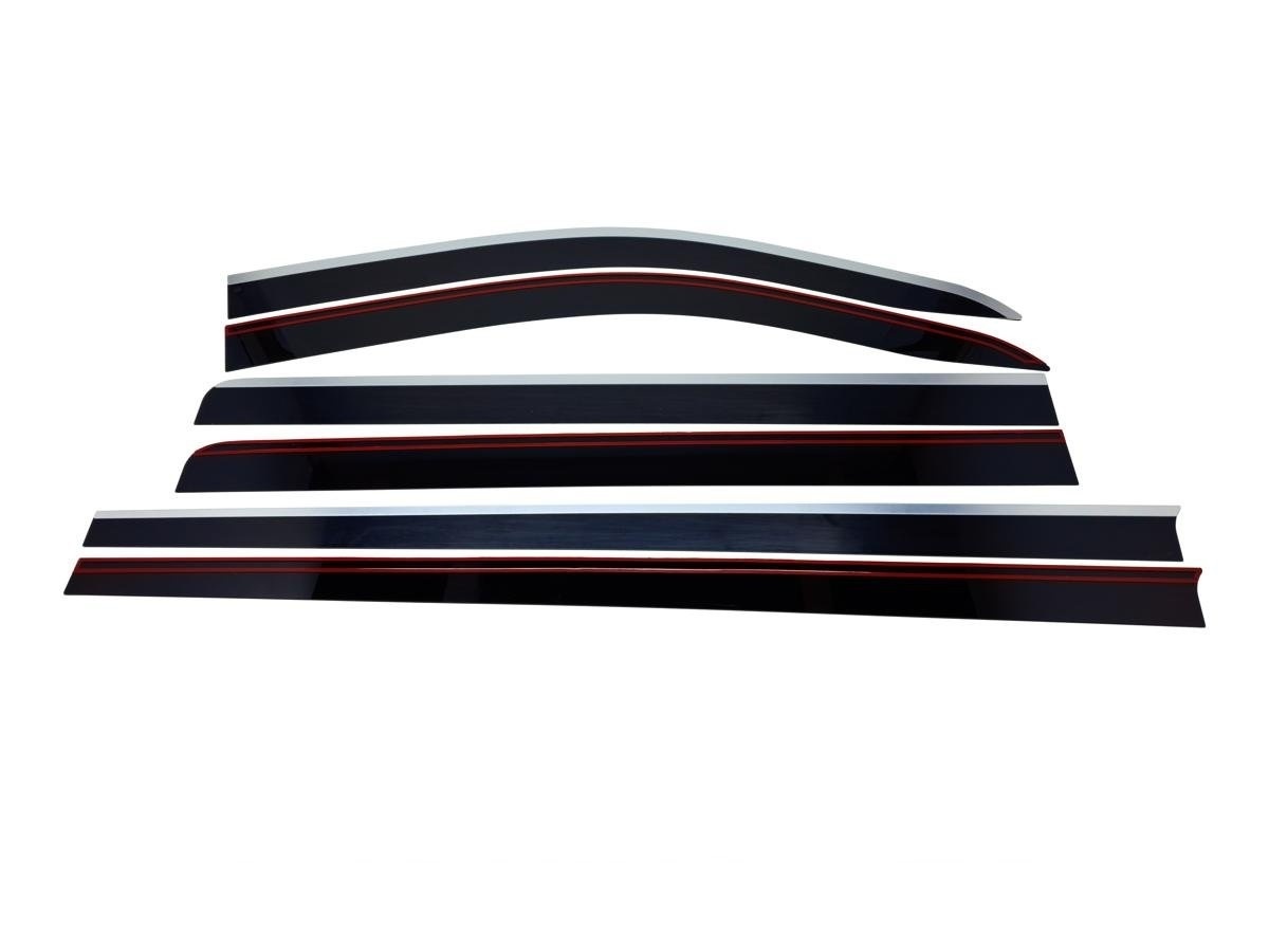 Дефлекторы окон 2D с хром накладками 6 шт. для Citroen SpaceTourer I