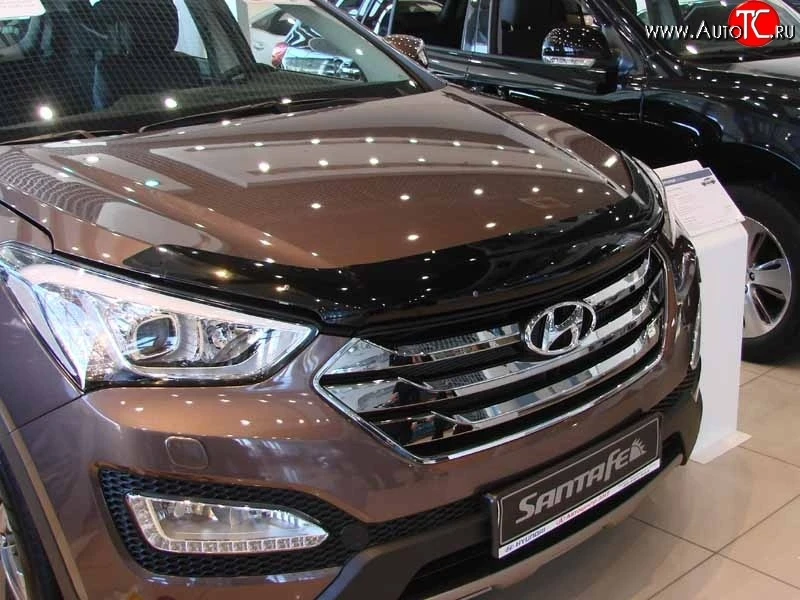 Дефлектор капота темный для Hyundai Santa Fe III  SIM NLD.SHYSAN1212