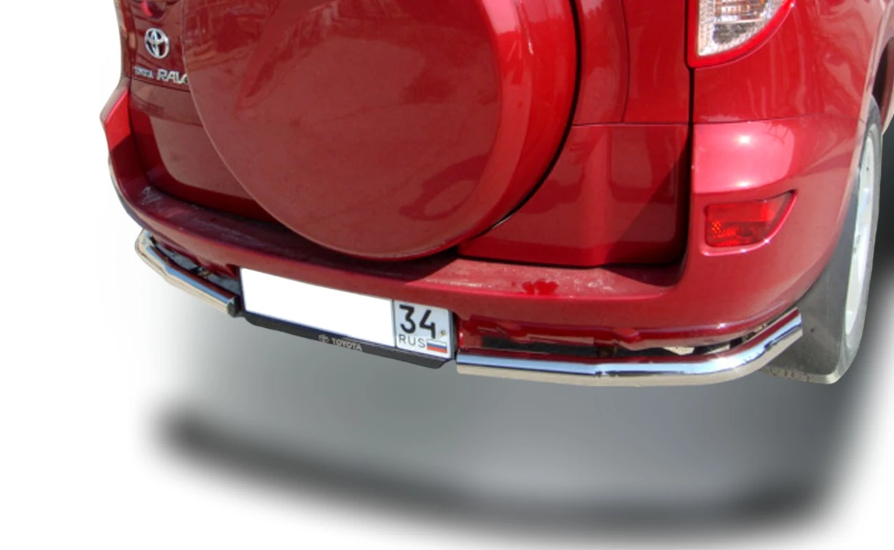 Защита заднего бампера угловая d60 мм для Toyota RAV4 III (XA30)  Юко TRAV.06.18
