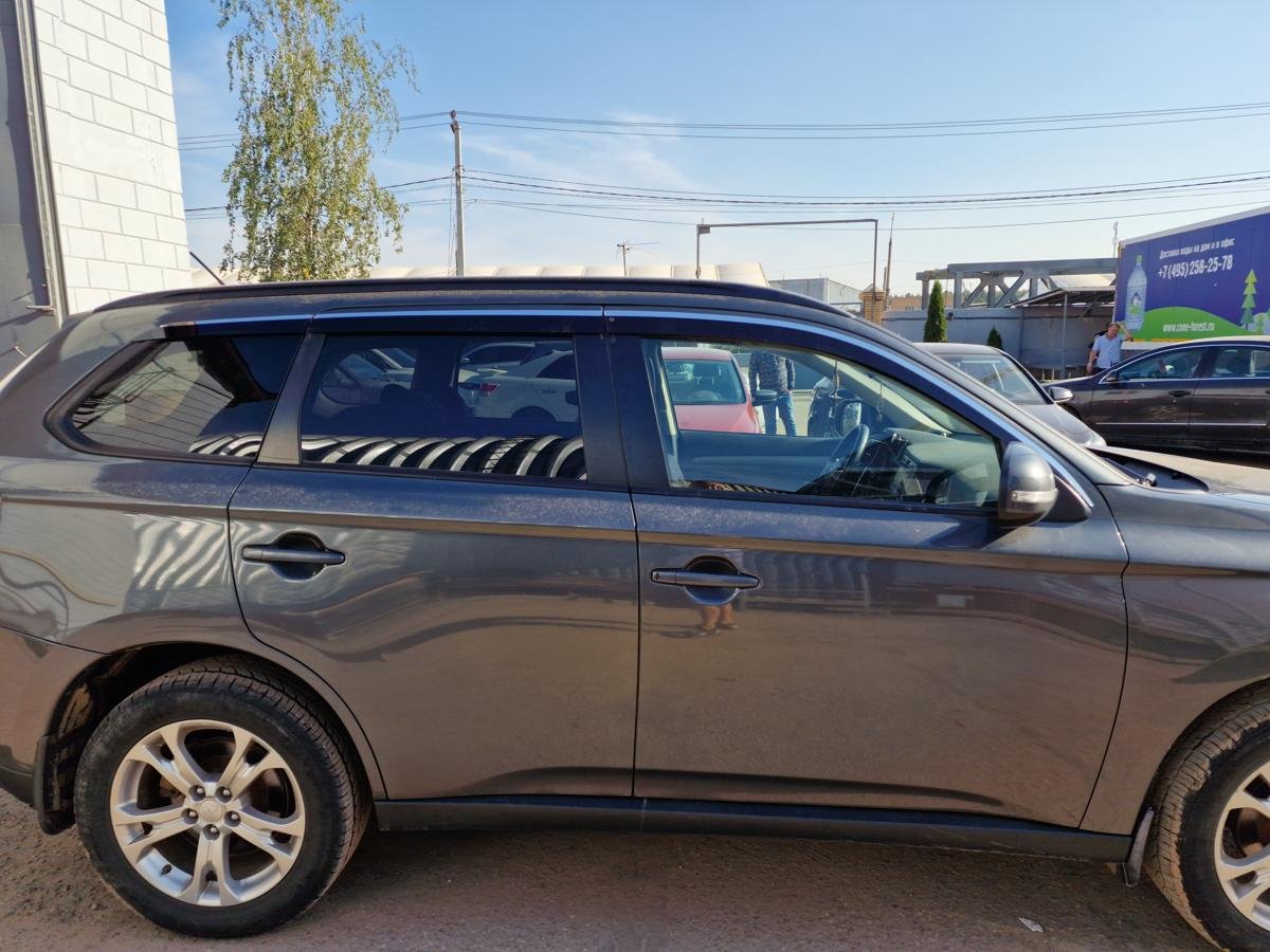 Дефлекторы окон 2D с хром накладками 6 шт. для Mitsubishi Outlander III Рестайлинг 3