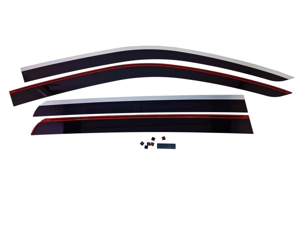 Дефлекторы окон 2D с хром накладками 4 шт. для JAC T9 I 