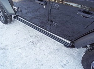 Пороги алюминиевые "Slim Line Silver" 1920 мм для Jeep Wrangler IV (JL)