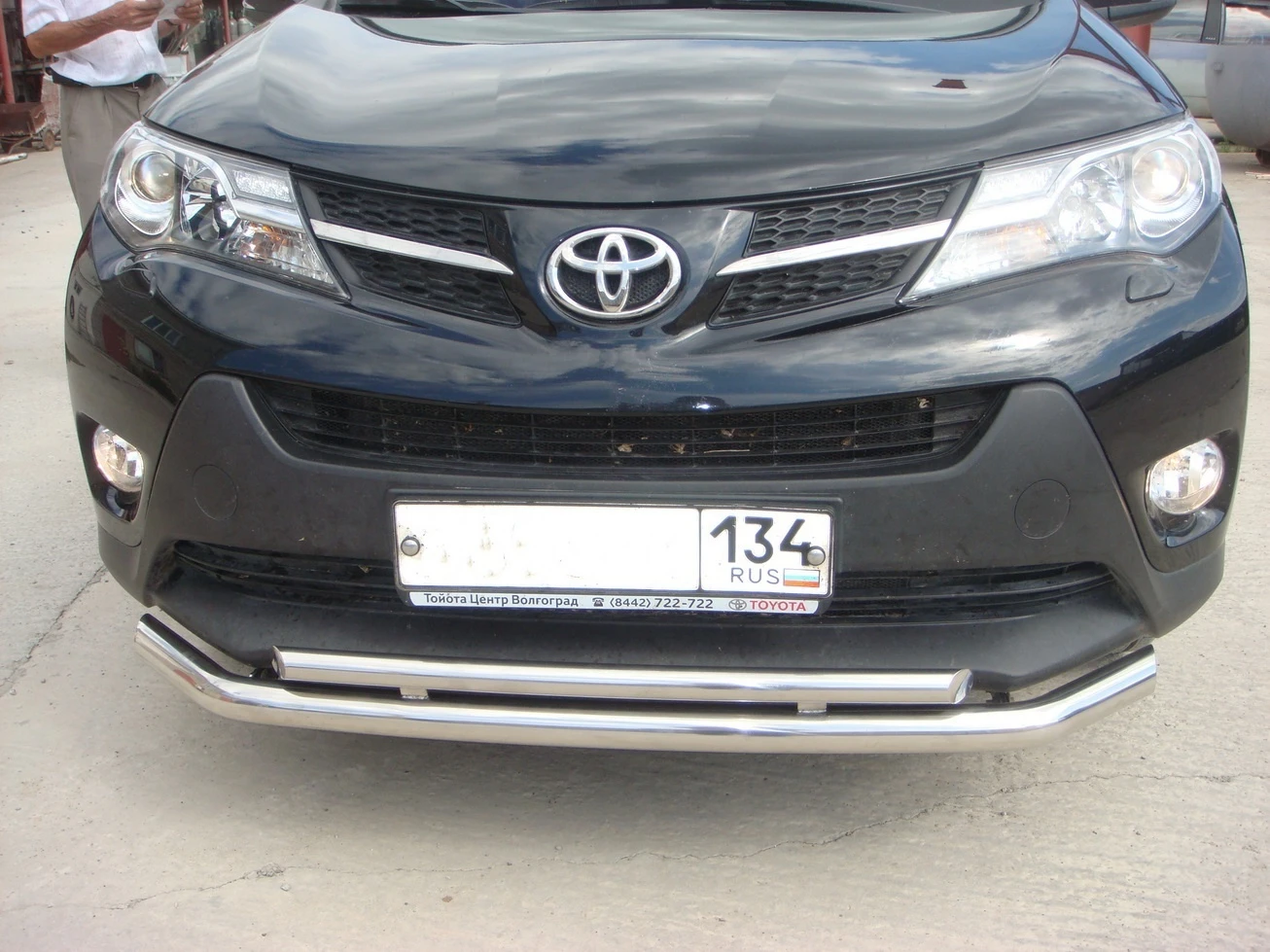 Защита переднего бампера двойная d60/42 мм для Toyota RAV4 IV (XA40)  Юко TRAV.13.03-1