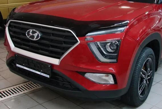 Дефлектор капота темный для Hyundai Creta I Рестайлинг  SIM NLD.SHYCRE2012
