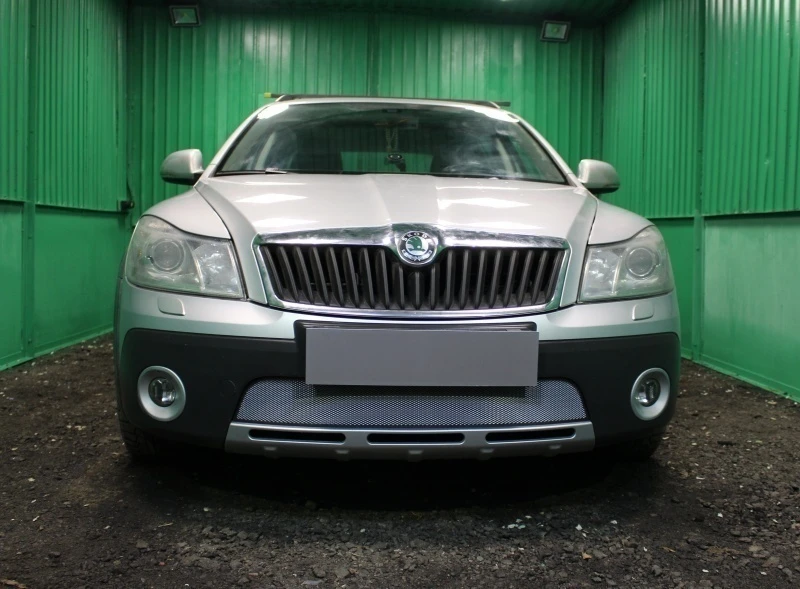 Защитная сетка радиатора для Skoda Octavia II (A5) Хром Стрелка 11 SKA5.04.SC.chrome