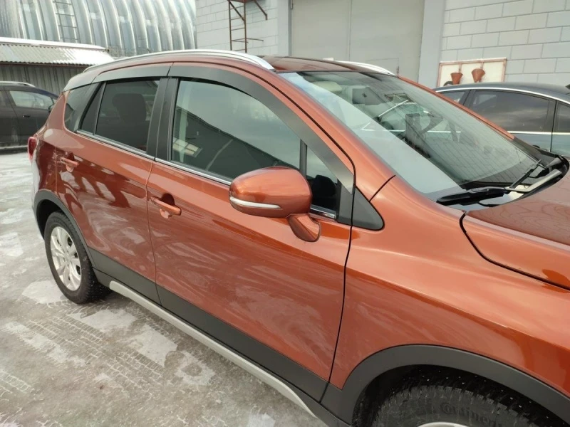 Дефлекторы окон 2D 6 шт для Suzuki SX4 II (S-Cross) Рестайлинг Черные Стрелка 11 2D090-6.S11